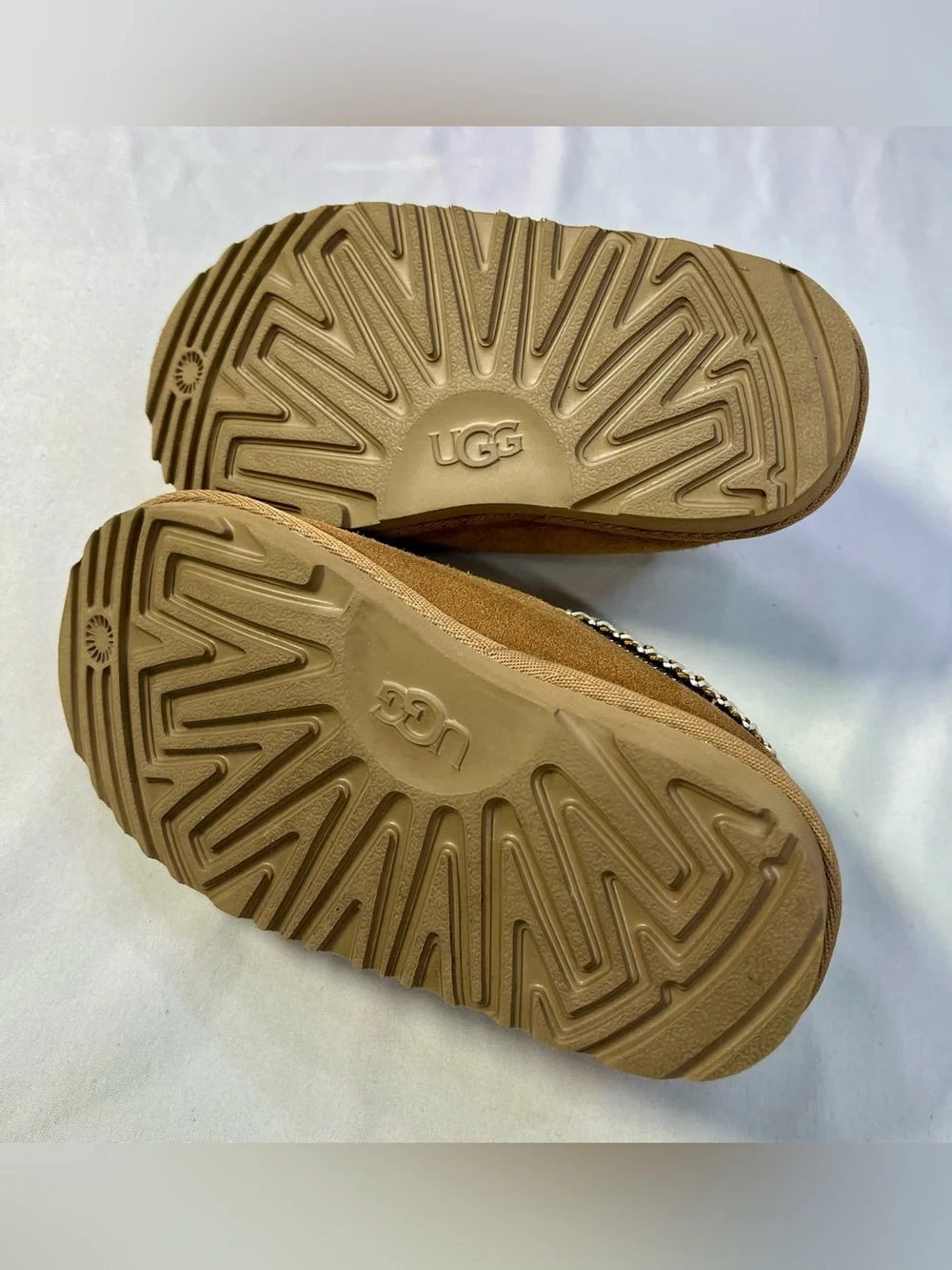 UGG Kids Chestnut Suede Slip-On Clog with Braided Trim